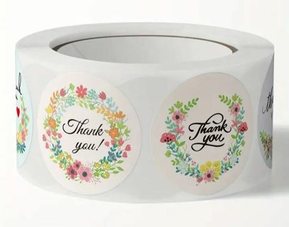 ↗️⭕SPECIAL⭕(32) 1" FLORAL THANK YOU STICKERS!!⭕