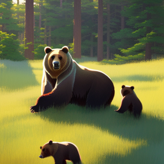 Listia Digital Collectible: Yellowstone Grizzly mom and cubs