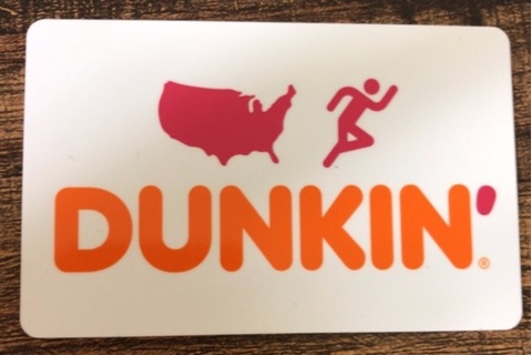 2.50 dollars Dunkin Donuts gift card