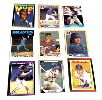 Braves- Avery Rookie,Lemke,Virgil,Mahler,Perry,Spahn- 9 Card Lot