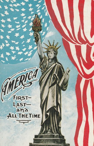 Vintage Unused Postcard: (gin): America, First, Last and all the Time