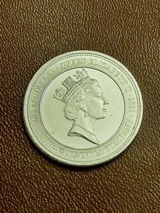 2021 1/10 Ounce .999 Fine Silver Guinea St Helena Queen Elizabeth ll East India Company Coin BU