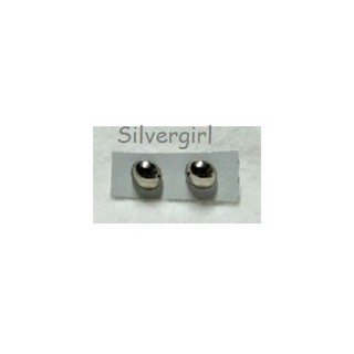 Oval Concave Silver Plate Stud Earrings