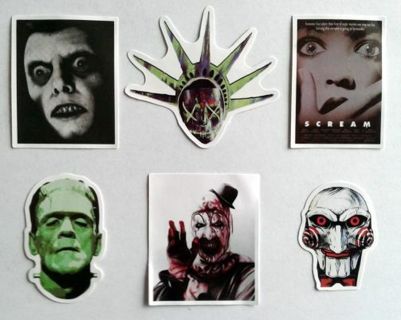 Six Horror Movie Vinyl Stickers #1