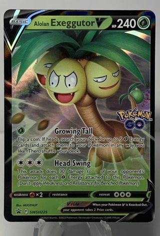 NM Ultra Rare Alolan Exeggcutor V Pokemon card TCG SWSH