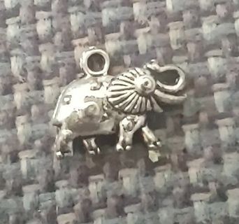 New Chinese lucky elephant silver tone charm