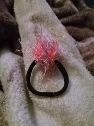 Fuzzy handmade hair tie Ponytail Holder new in pk