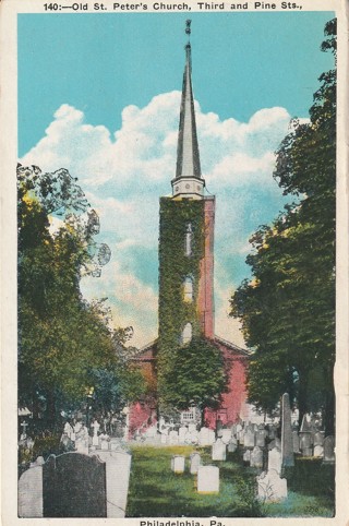 Vintage Unused Postcard: e: Old St Peter's, Philadelphia