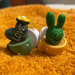 TWO adorable Resin Cactus Car Air Vent Clip Decorations Set with scent tabs  ~ stocking stuffer