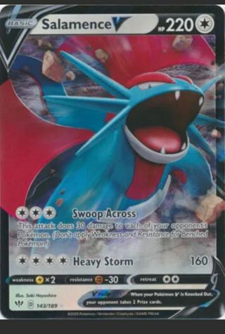 NM Ultra Rare Salamanca V Pokemon card TCG SWSH