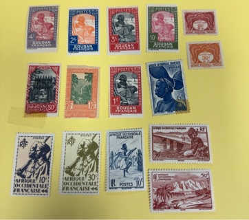 French Sudan French West Africa stamp lot