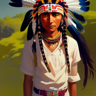 Listia Digital Collectible: Majestic Indian man with feather head dress