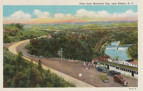 Vintage Unused Postcard: s: View from Mountain Top, Elmira, NY