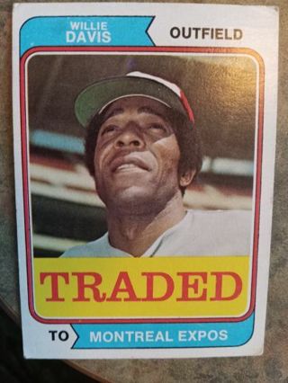 1974 T.C.G. TOPPS WILLIE DAVIS TRADED TO MONTREAL EXPOS BASEBALL CARD# 165T