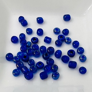 Blue Iridescent 5mm Glass Seed Beads 