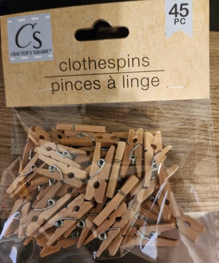 NEW - Crafter's Square - Wood Clothespins - Package of 45