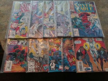 10 MARVEL COMIC BOOKS SILVER SABLE & THE WILD PACK-SEE ALL 10 COVER PICS- SOME COULD BE RARE.