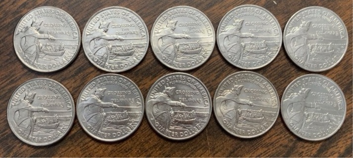 10 Washington Crossing Delaware Quarters