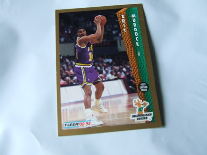 1992-93 Eric Murdock Utah Jazz/Milwaukee Bucks Basketball Card #128