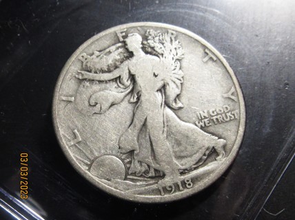  ★1918-D WALKING LIBERTY HALF DOLLAR VG+★ **90% SILVER**