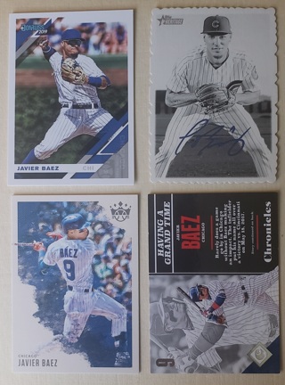 Javier Baez 4 different Cards - Chicago Cubs Detroit Tigers