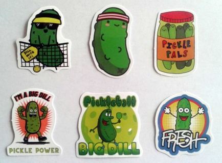 Six Funny Pickle Vinyl Stickers