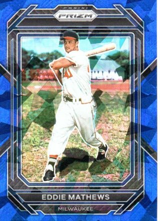 2023 Panini Prizm Eddie Mathews Blue Ice