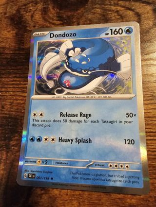 Pokemon Dondozo holo rare card 061/198