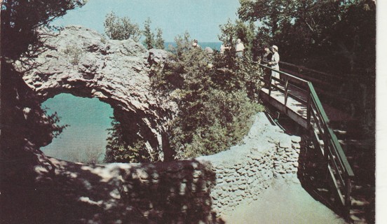 Vintage Used Postcard: C: 1956 Arch Rock, Mackinac Island, MI