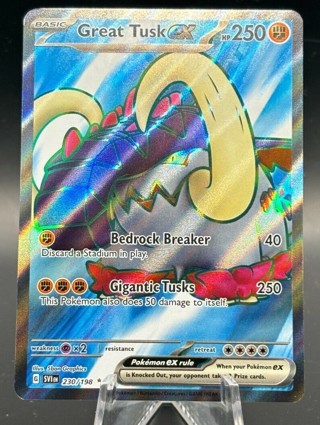 Pokemon Great Tusk EX 230/198 Ultra Rare Holo Scarlet & Violet Full Art