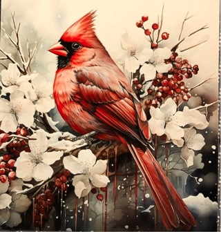 Beautiful Cardinal - 4 x 4” MAGNET - GIN ONLY