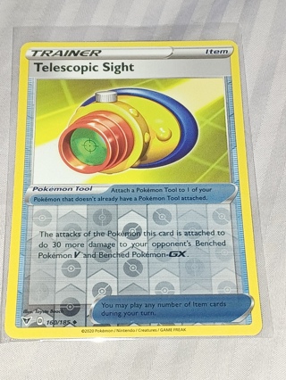 TELESCOPIC SIGHT TRAINER REVERSE HOLOGRAPHIC POKEMON MINT CONDITION CARD