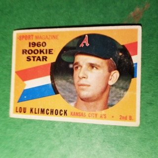 1960 - TOPPS BASEBALL CARD NO. 137 - LOU KLIMCHOCK ROOKIE - A'S