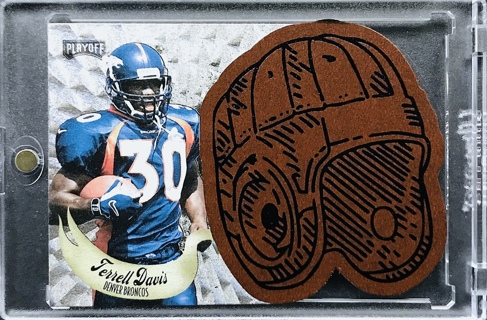 Terrell Davis - 1997 Playoff Contenders Leather Helmet Die Cuts #16 - Denver Broncos [AA170]