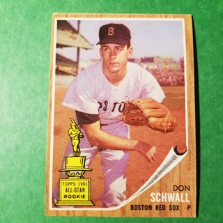  1962 - TOPPS EXMT - NRMT BASEBALL - CARD NO. 35 - DON SCHWALL ROOLKIE ALLSTAR - RED SOX