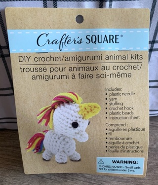 Crafter’s Square Unicorn Crochet Animal Kit New In Package