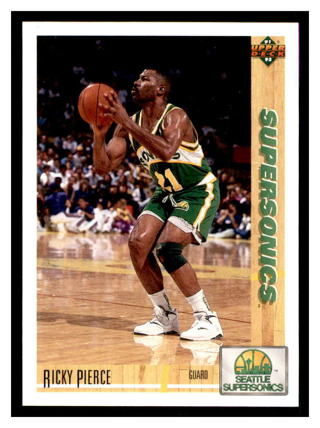 1991-92 Upper Deck #156 RICKY PIERCE Seattle SuperSonics Basketball Card