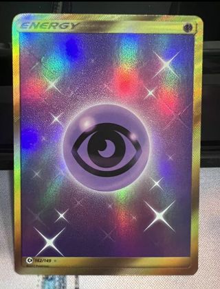 NM Gold Secret Rare Psychic Energy Sun and Moon Pokemon card