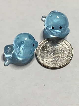 SEALS~#13~BLUE~SET OF 2~GLOW IN THE DARK~FREE SHIPPING!