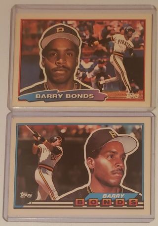 Barry Bonds 2 different Topps Big Baseball Cards - 1988 #89 and 1989 #5 - Pittsburgh Pirates
