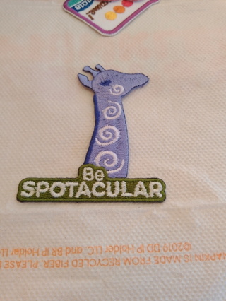 "Be Spotacular" Purple Giraffe Iron-on Patch