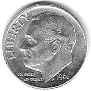 1961-D Roosevelt Dime 90% Silver U.S. 10 Cent Coin