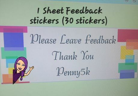 1 sheet address or feedback stickers