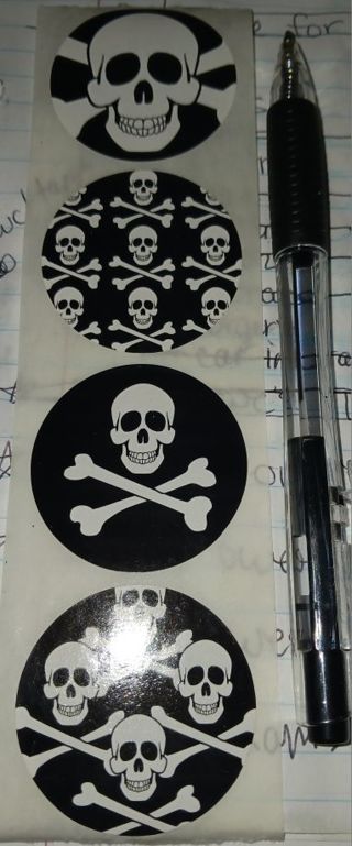 Four 1" Pirate Stickers