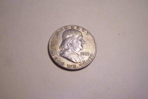 Silver 1963-D Benjamin Franklin Half Dollar