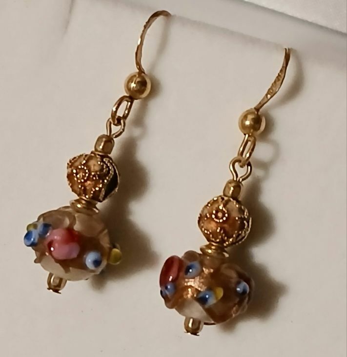 FREE: vintage blown glass beaded earrings