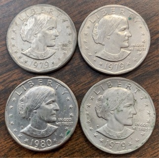 4 Susan B Anthony dollars 