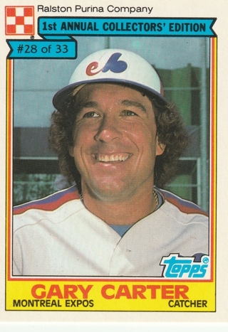 1984 Topps Ralston Purina Gary Carter #28 Montreal Expos