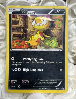 Pokemon TCG Card Scraggy BW25 Holo 