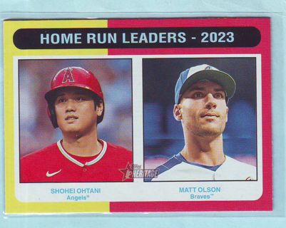 2024 Topps Heritage Shohei Ohtani Matt Olson HOME RUN LEADERS Baseball Card # 307